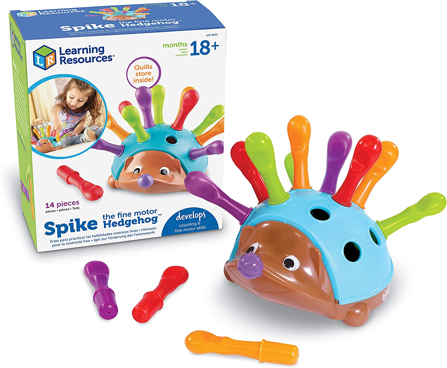 Resources for learning touch toy spike hedgehog, toy for small motors for children from 2 years old