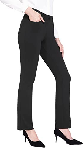 Baleaf yoga pants for women, elastic work pants, business casual straight pants/shortened pants without clasp with four pockets