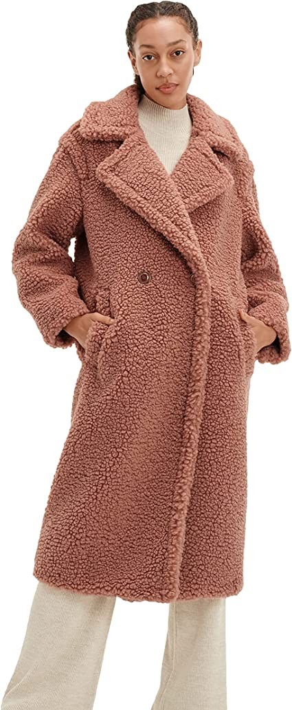 UGG Women's Gertrude Long Teddy Coat