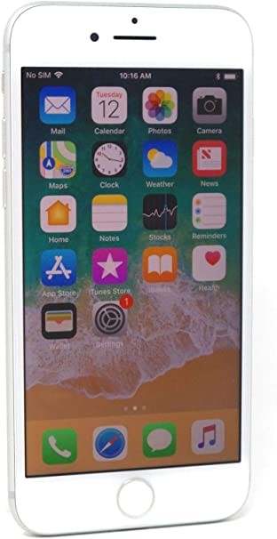 Apple iPhone 8, US Version, 64GB, Silver - Unlocked (Renewed)
