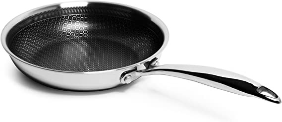 Lexi Home Stainless Steel Frying Pan 8 Inch Nonstick, Diamond, Triple Kitchen Cookware for Everyday Cooking, Oven and Dishwasher Safe, Stay Cool Handle, Scratch Resistant, Suitable for All Stove Types