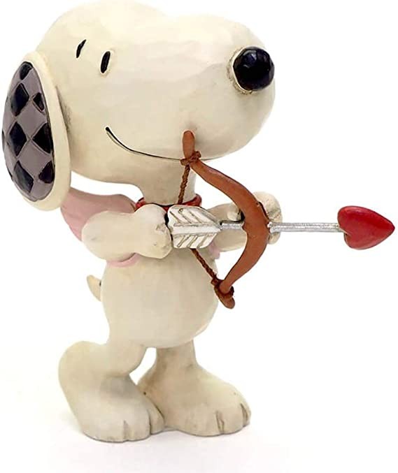 Enesco Peanuts by Jim Shore Snoopy Cupid Love Miniature Figurine, 3 Inch, Multicolor | Hand Painted