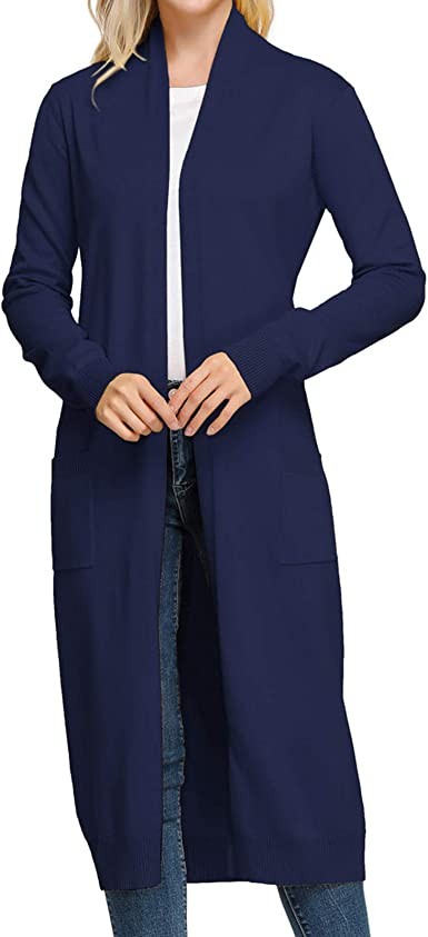 GRACE KARIN essential solid color front placket long knit sweater