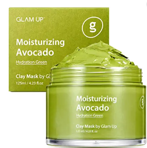 Glam Up - Hydrating Avocado Clay Mask - Vegan Mask, Superfood, 100% Hypoallergenic, Deep Hydration & Pore Cleansing, Cleansing Beauty, Skincare Mask