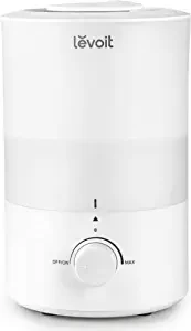 LEVOIT Bedroom Large Room Humidifier 3L Cool Mist Top Fill Oil Diffuser for Baby Nursery and Plants, 360° Nozzle, Quiet Fast Ultrasonic Humidification, For Family Whole House, White