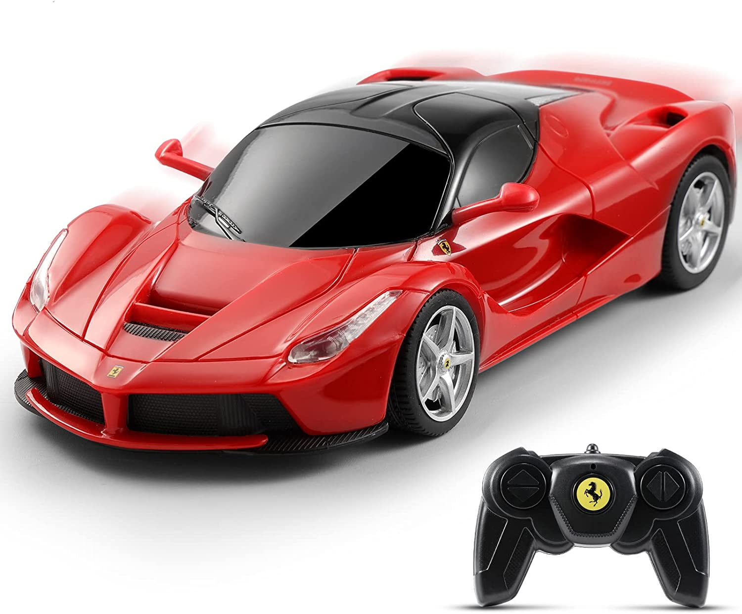 Sainsmart Jr. x rastar ferrari toy car 1:24 remote control laferrari race car, super remote hobby model car, for boys, children and adults, red