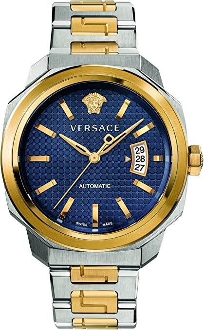 Versace Versace Men's "Dylos" automatic stainless steel casual watch, colour: two-tone (model: VAG030016), robin blue, quartz movement