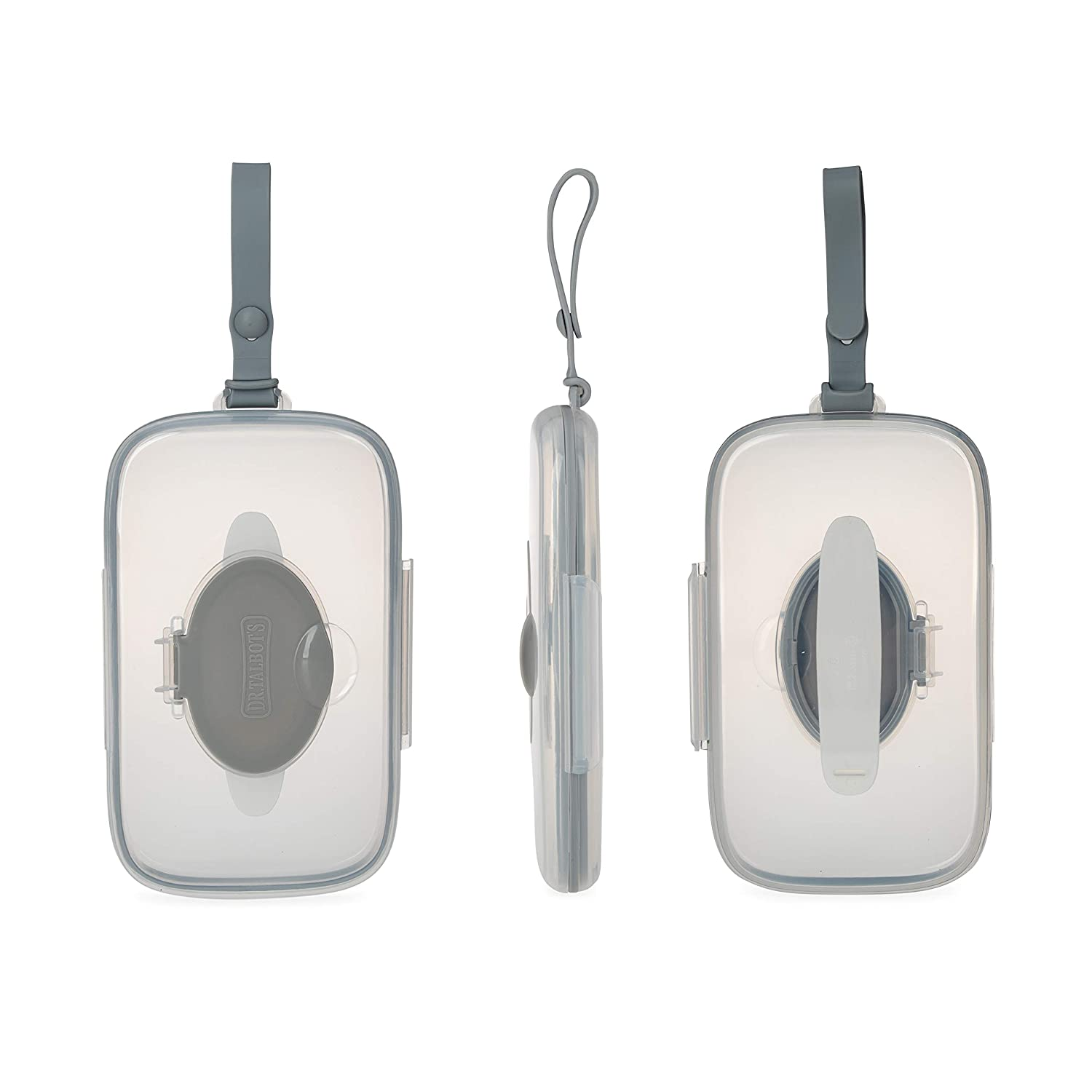 Dr. Talbot's Luxury Baby Wipes dispenser, suitable for travel, gray