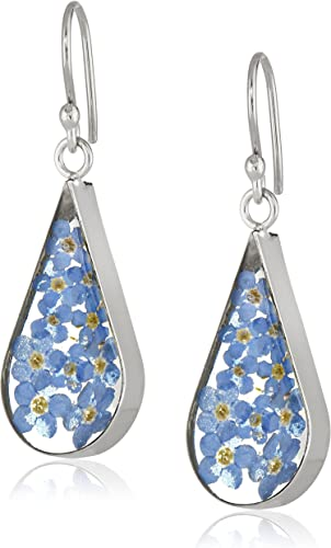 Amazon Collection Sterling Silver Embossed Teardrop Earrings