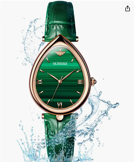 Oupinke women's watch unique gift set imported quartz leather strap women's elegant luxury watches - drops