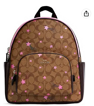 Coach Women's Court Backpack Classic Canvas, Disco Stars Print
