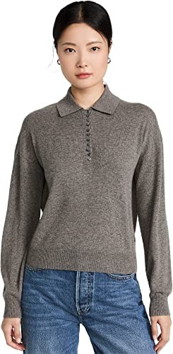 Women's cashmere polo shirt on buttons theory