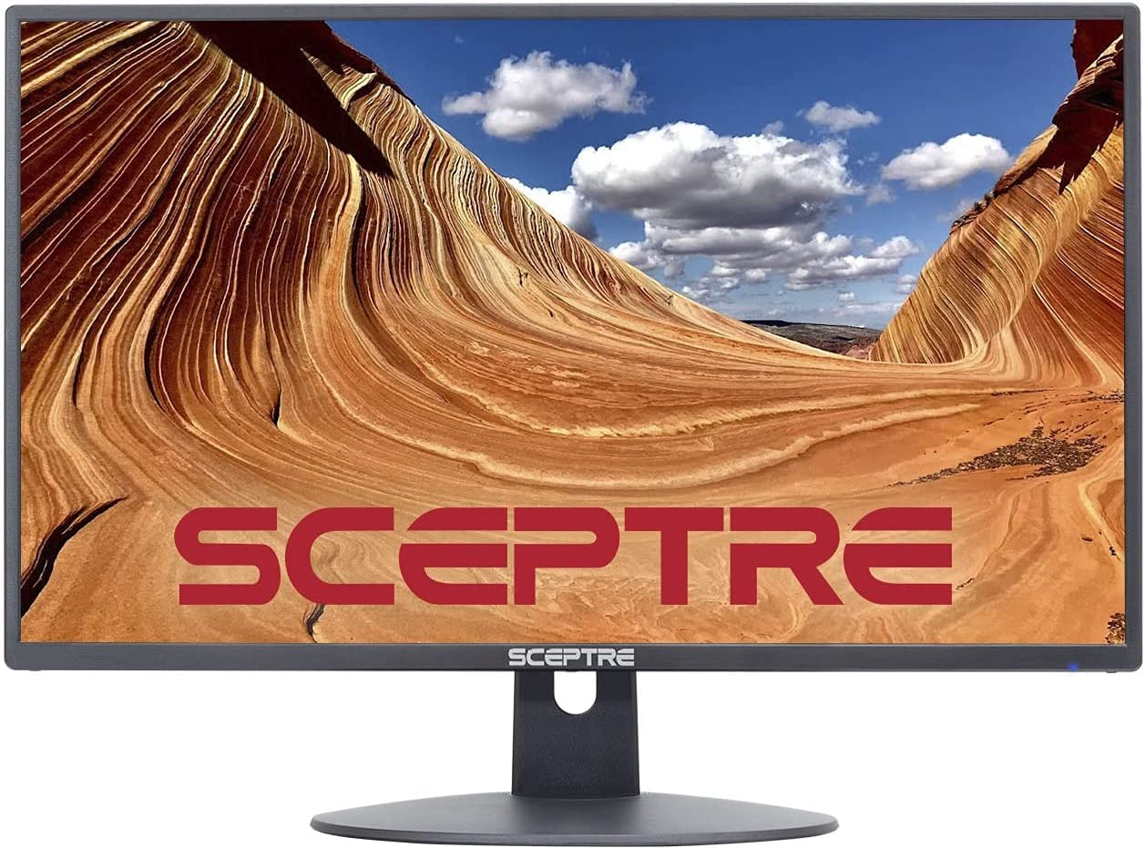 Scepter 24" 75Hz 1080p Professional Slim LED Monitor, 2 Built-in HDMI VGA Speakers, Black (E248W-19203R Series)