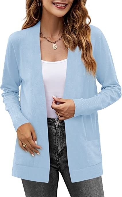 Yousify women's cardigan sweater long sleeves front cardigan sweater with pockets
