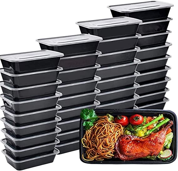 IUMÉ 50 Pack Meal Containers, 26 Oz Microwave Reusable Food Containers with Lids, Disposable Lunch Box, BPA Free Plastic Food Containers - Stackable, Freezer Dishwasher Safe