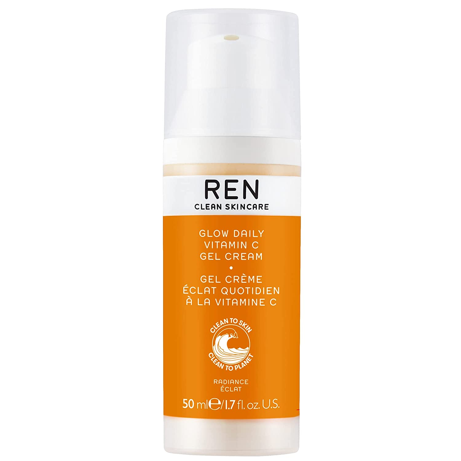 Ren clean skincare - face and neck cream with vitamin c - glowing light moisturizing cream helps restore the glow of youth - a mixture of gancin antioxidants to combat pigmentation, 1.7 g