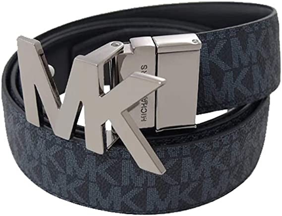 Michael Kors Mike Coles men's 36H9MBLY4V Box Jet set 4-in-1 signature leather gift set belt (Admrl/PlBlue), Admiral blue, large