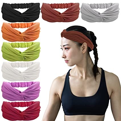 Women's Headband Crossover Headband Women's Kink Headband Women's Elastic Headband Yoga Workout Adult Headband 8-Piece