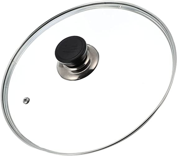 Glass 11 inch pan lid Replacement Pot Lid Replacement Lid Tempered Glass Lid with Stainless Steel Handle Universal Pan or Pot Cover for Home Kitchen Clear 11 inch Skillet lid 28cm