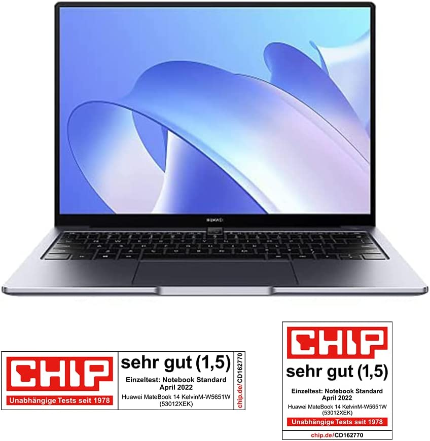 Huawei huawei matebook 14, amd ryzen 5 5500u, 8 gb ram, 512 gb SSD, 14-inch laptop, 2k full-screen display, thin metal case, fingerprints sensor, Windows 11 home, low blue lig