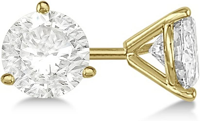 4ct Luxury Modern Prong-Set Diamond Stud Earrings in 18K Gold 18K White Gold H SI