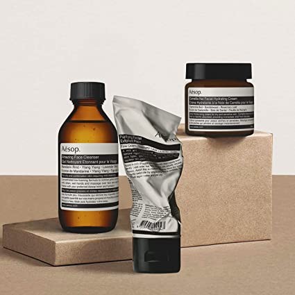 Aesop Purifying Facial Exfoliant Paste (Tube) 75mL/2.91oz, Amazing Face Cleanser 200 mL/6.8 fl oz, & Camellia Nut Facial Hydrating Cream 2.1 oz | Paraben, Cruelty-free & Vegan