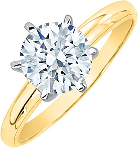 GIA Certified 4.34 ct. I - VS1 Round Brilliant Cut Diamond Solitaire Engagement Ring in 14k Gold