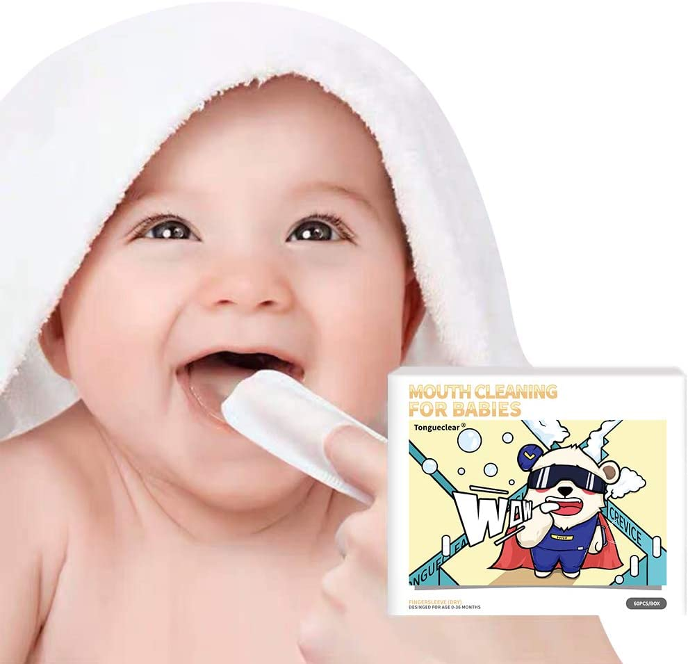 Tongueclear dry towel | baby wipes tongue cleaner | | baby teeth and gums phase 1 was born to the first tooth | 0 - | 60 pieces of 36 months
