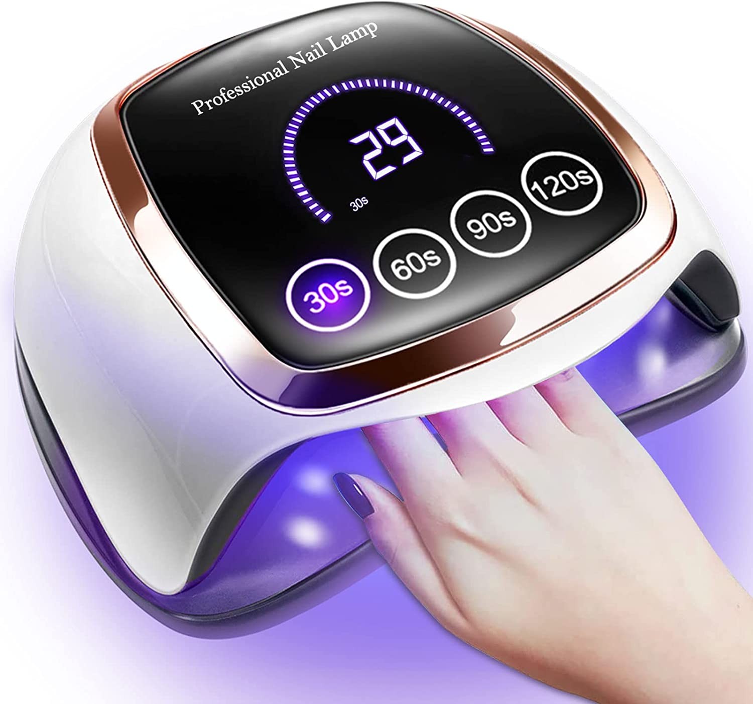 Uv led lamp for nails, gugusure home and salon nail lamp led dryer for nails with automatic sensor / 4 time Settings, professional tools for nails and nails on