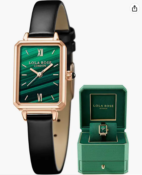 Lola rose gemstone inspiration women's watch with natural leather strap