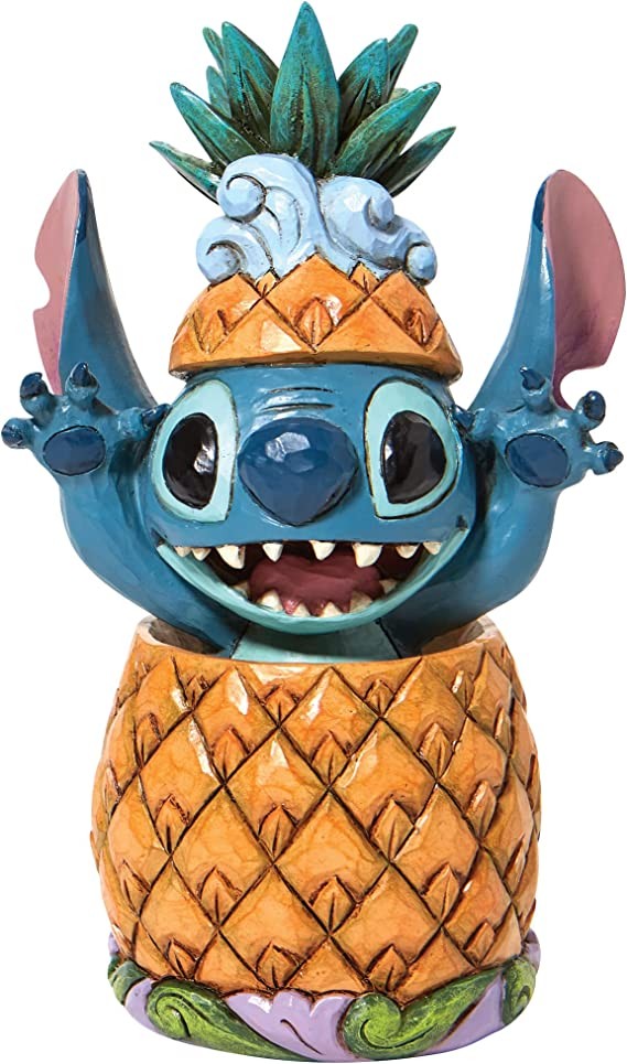 Enesco Jim Shore Disney Traditions Lilo and Stitch Pineapple Figurine, 5.75 Inch, Multicolor