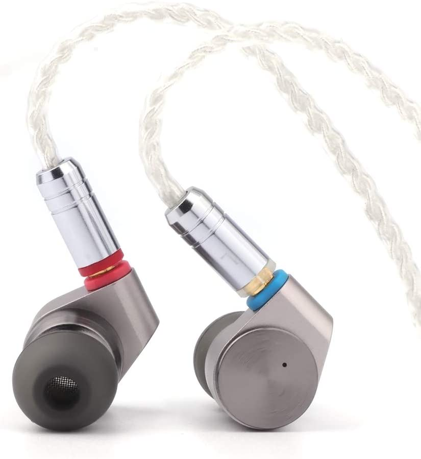 Linsoul tin audio t2 hifi 2dd headphones - inserts with double dynamic DJ metal headphones driver, 3.5 mm MMCX