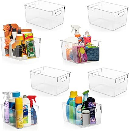 ClearSpace Plastic Storage Bins - Perfect Kitchen Organizer or Pantry - Refrigerator Organizer, Pantry Organizer & Storage Bins, Cabinet Organizer