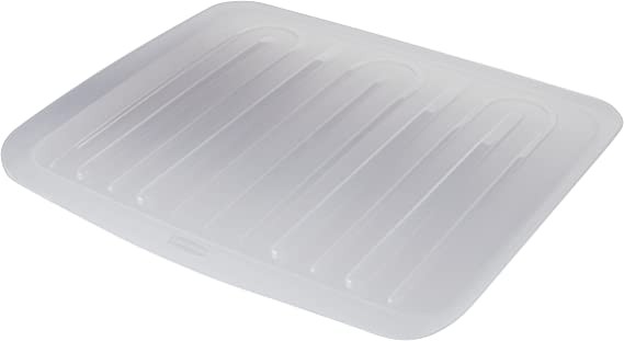Rubbermaid 18"L x 14.7"W x 1.3"H Clear Plastic Dish Drainer