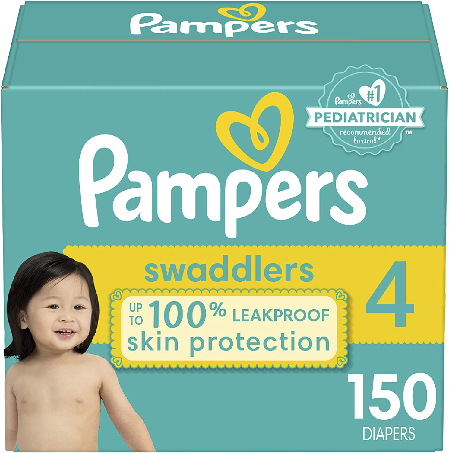 Diaper Size 4,150 pieces -Pampers Swaddlers Disposable baby diapers,(Packaging may vary)