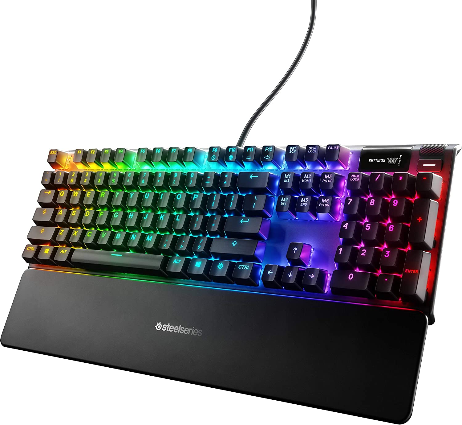 SteelSeries Apex Pro Mechanical Gaming Keyboard -- Adjustable start switch -- World's fastest mechanical keyboard -- OLED smart display -- RGB backlight