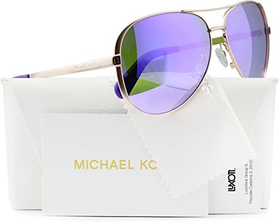 Michael kors mk5004 Chelsea aviator purple rose gold sunglasses (1003/4v) mk 5004 10034v 59 mm genuine