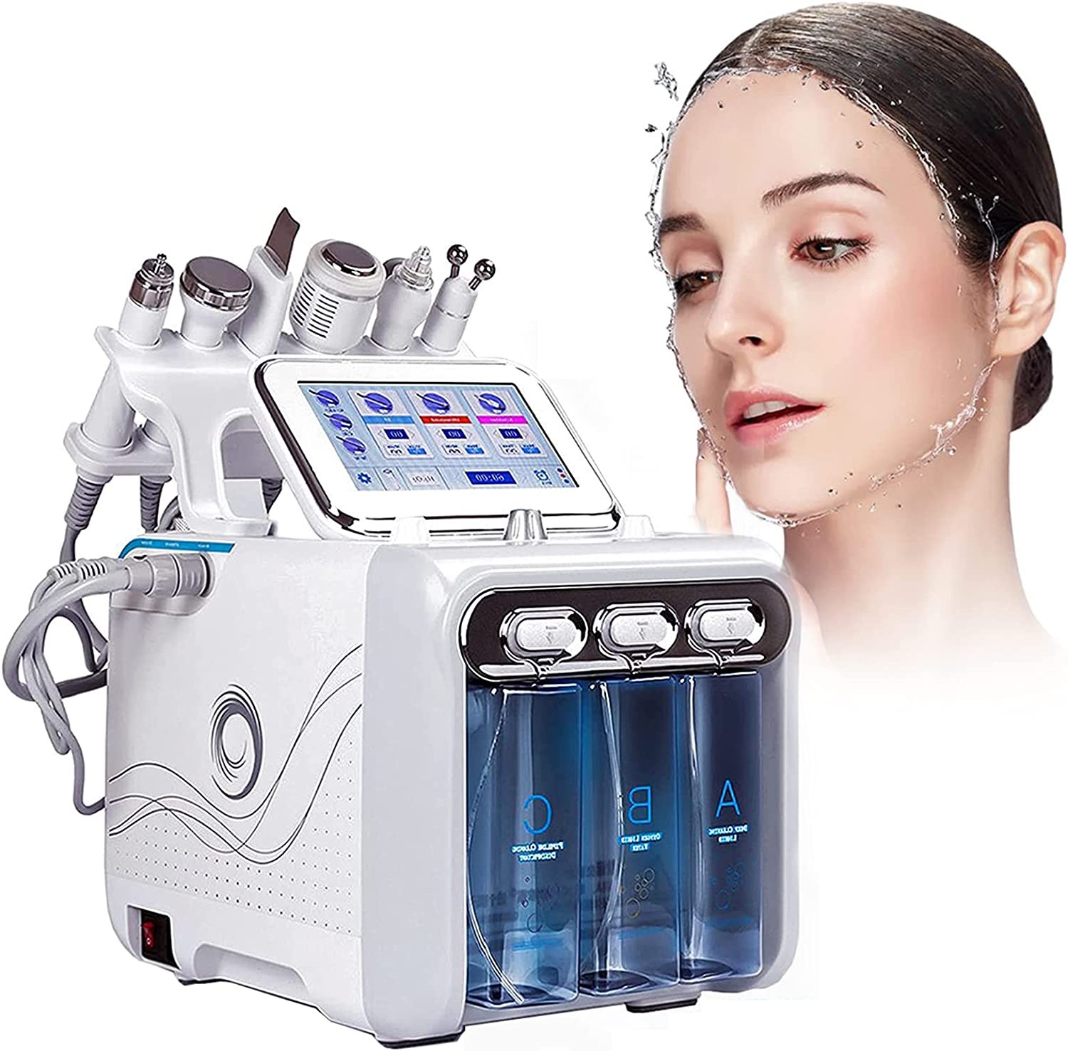 Multifunctional hydrooxygen machine, cosmetic hydrojet oxygen jet machine moisturizing spray for face care, spa lift for skin with small bubbles of hydrowater