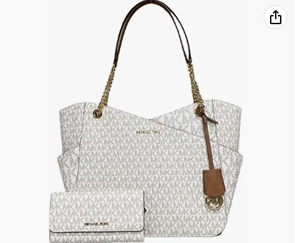 Michael Michael kors jet set travel large bag over your shoulder with chain and wallet Michael kors jet set travel trifold wallet