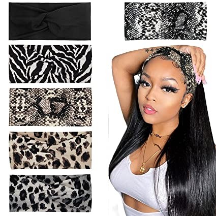 Women's fashion headband Kink headband Suitable for girls Women's hair accessories Elastic knotted strap 6 pieces