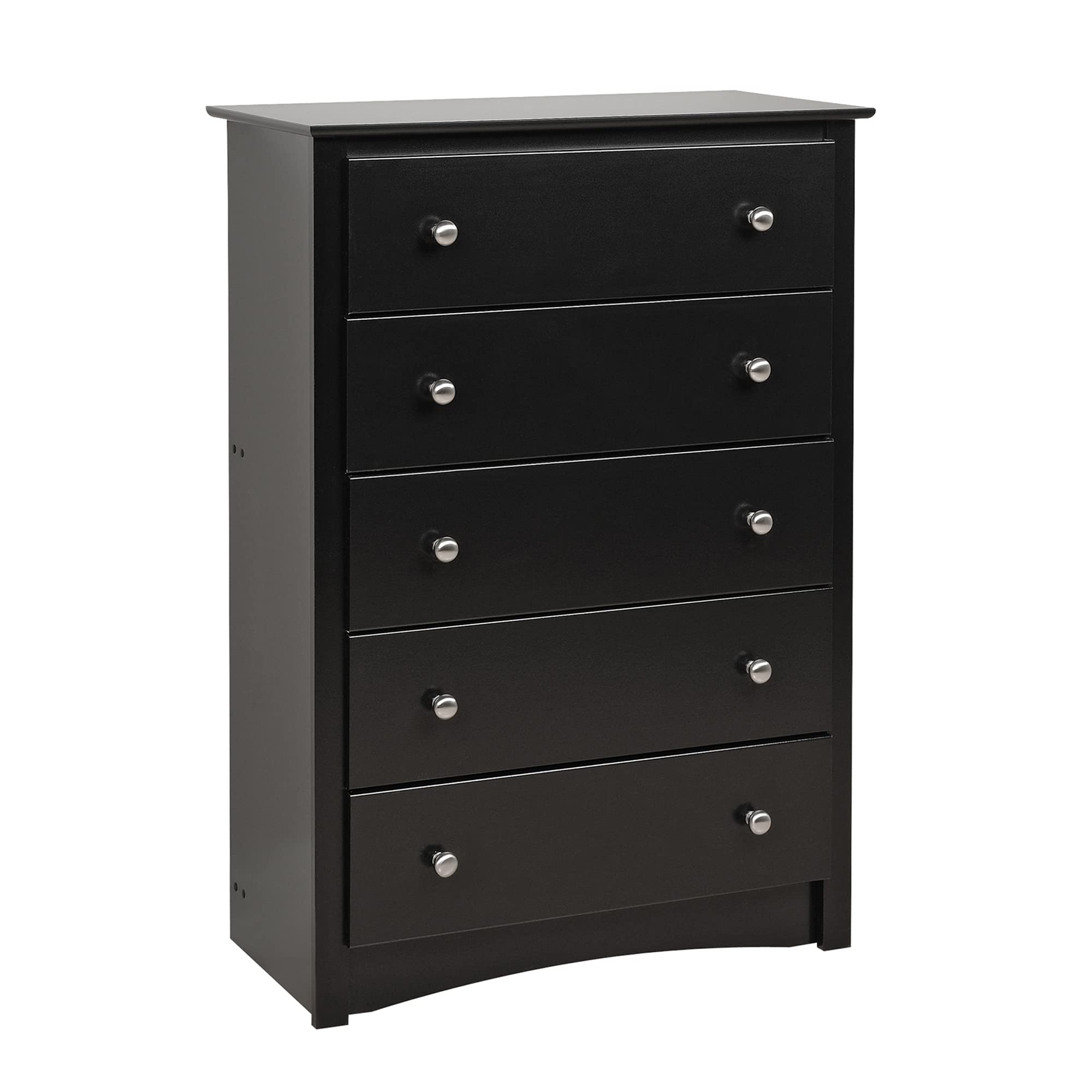 Prepac Sonoma 5-Drawer Chest for Bedroom, 16" D x 31.5" W x 45.25" H, Black