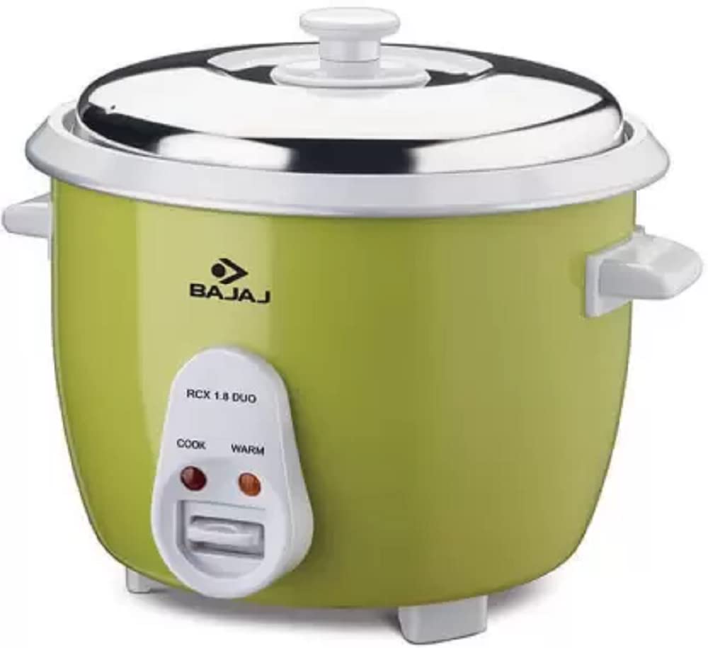 BAJAJ RCX Duo 1.8 Electric Rice Cooker (1.8 L, Green)