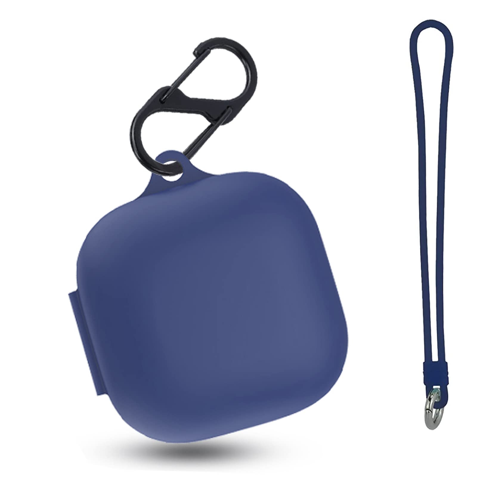 Case Replacement for Beats Fit Pro Earbuds Cover 2021 New, Silicone Dark Blue Sleeve with Key Chain Clip - LEFXMOPHY