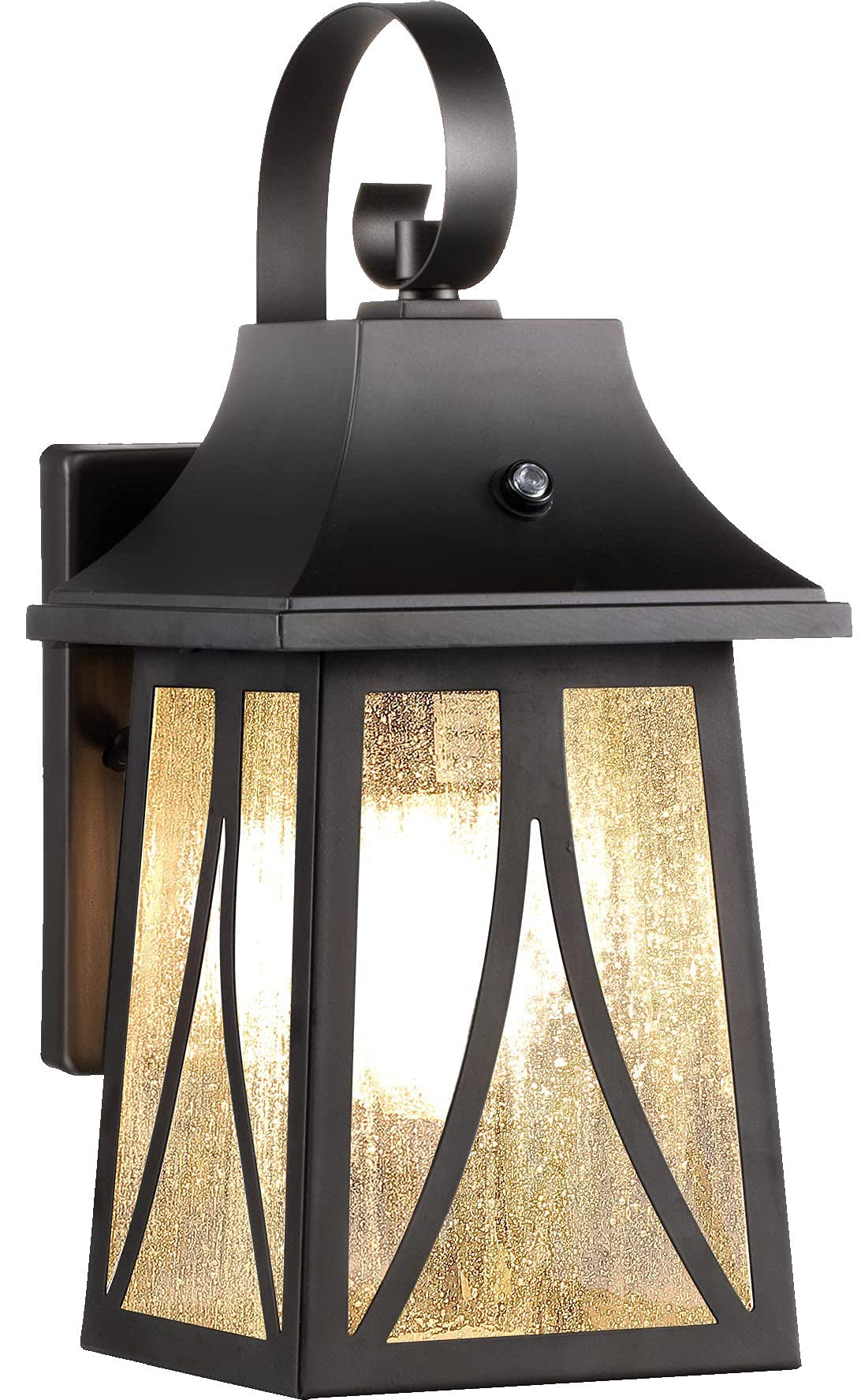 CLOUDY BAY 120V Outdoor Wall Lantern with Dusk to Dawn Photocell,Exterior Porch Light,House Wall Light,Includes LED Filament Bulb,Oil Rubbed Bronze