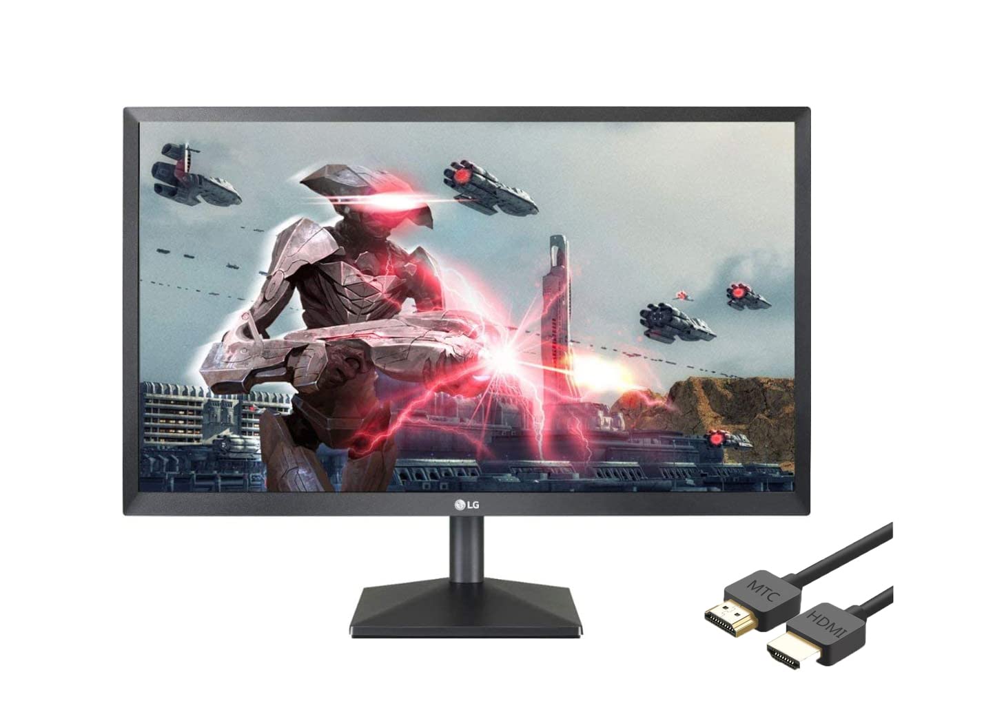 LG 24M 24-Inch IPS LED-lit Monitor, 1920 x 1080 Full HD, 5 MS Response time, Anti-Glare Screen, Black, Energy Star Qualified, HDMI, D-SUB, DVI-D with MTC HDMI Cable