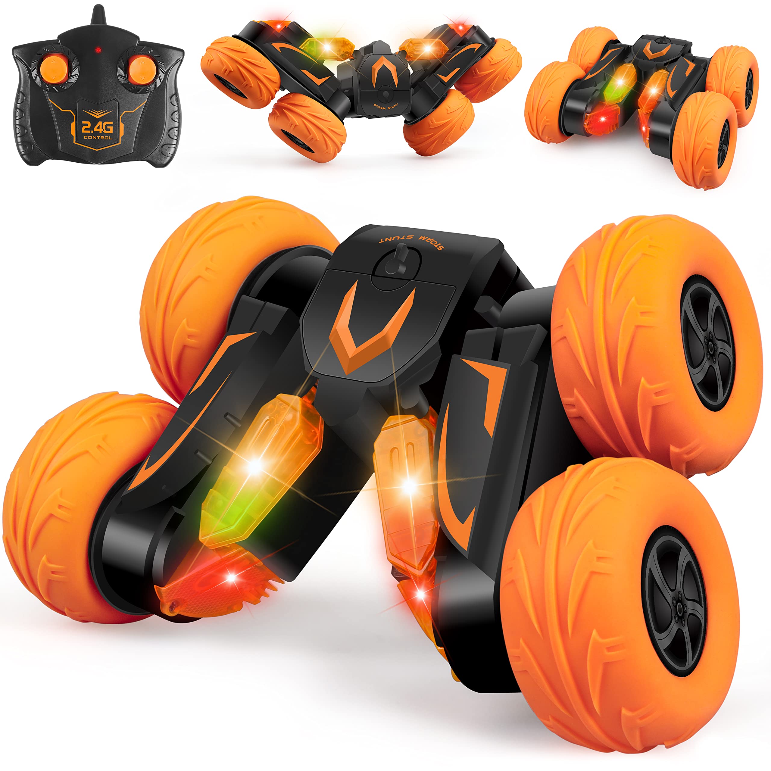 VILICO Electric Competitive RC Stunt Car Toy for Kids,Remote Control Car,Double-Sided Rotation 360°,High-Speed 4WD Off-Road Vehicle for Boys Girls,Gift Toys for Boys 6 7 8 9 10 11 12 Year Old