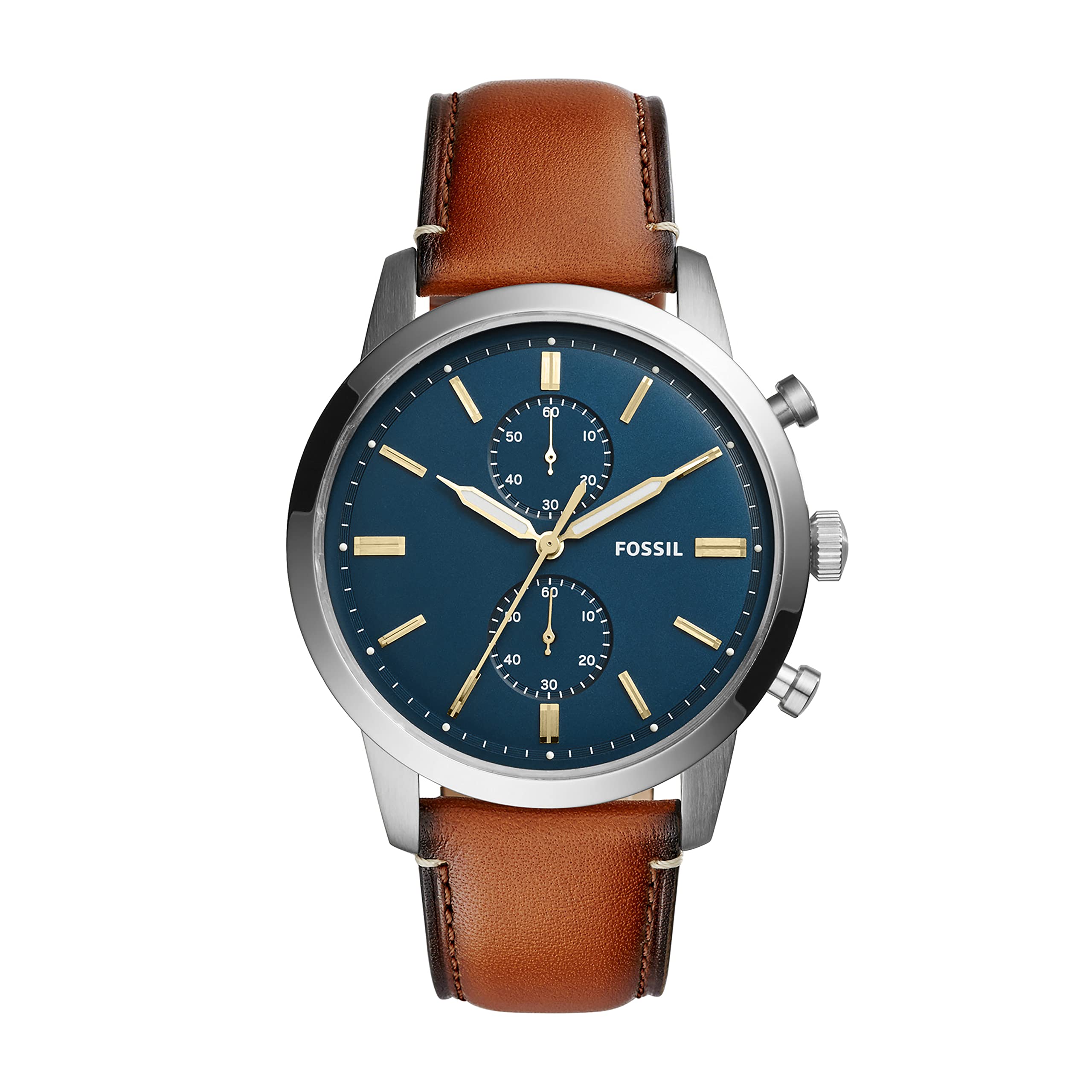 Men's Townsman Stainless Steel and Leather Casual Quartz Chronograph Watch
