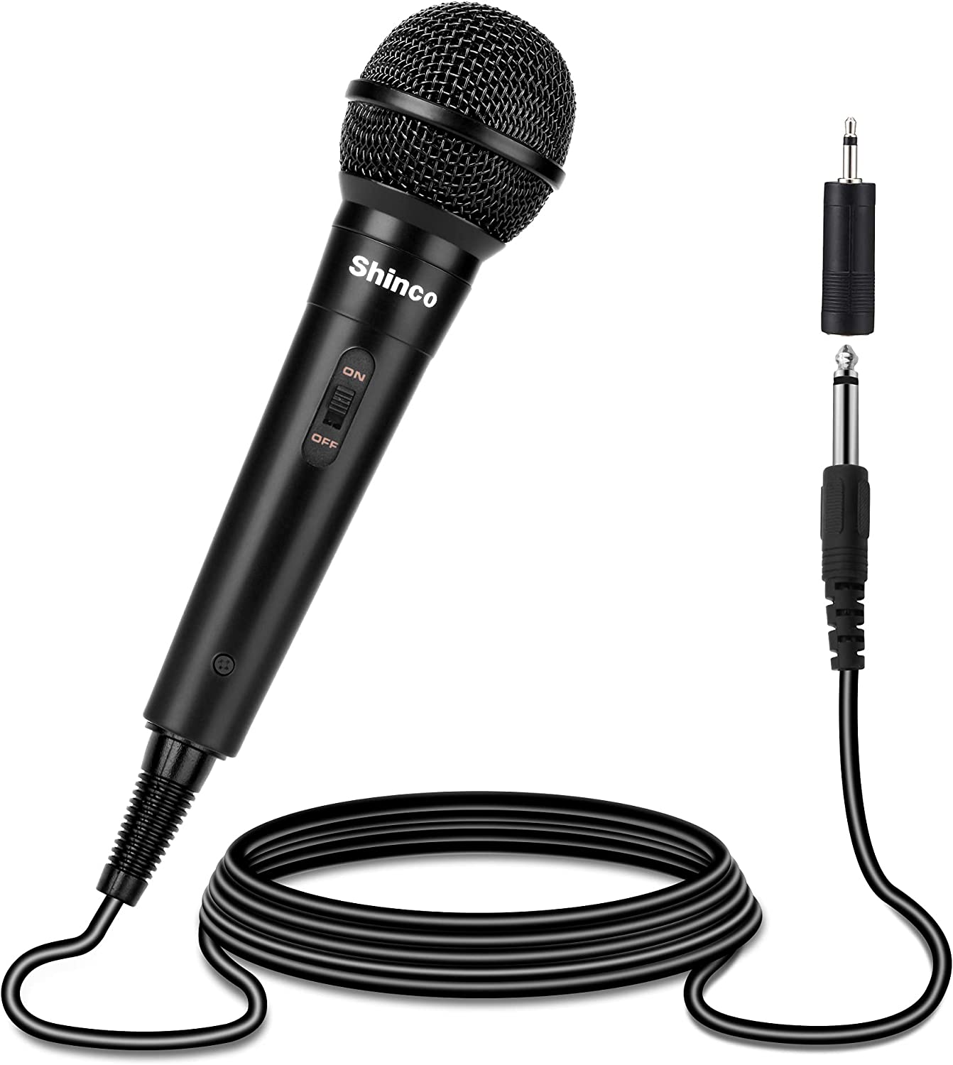         Shinco Handheld Wired Microphone, Cardioid Dynamic Vocal Mic with 13ft Cable and ON/Off Switch, Ideally Suited for Speakers, Karaoke Singing Machine, Amp, Mixer       