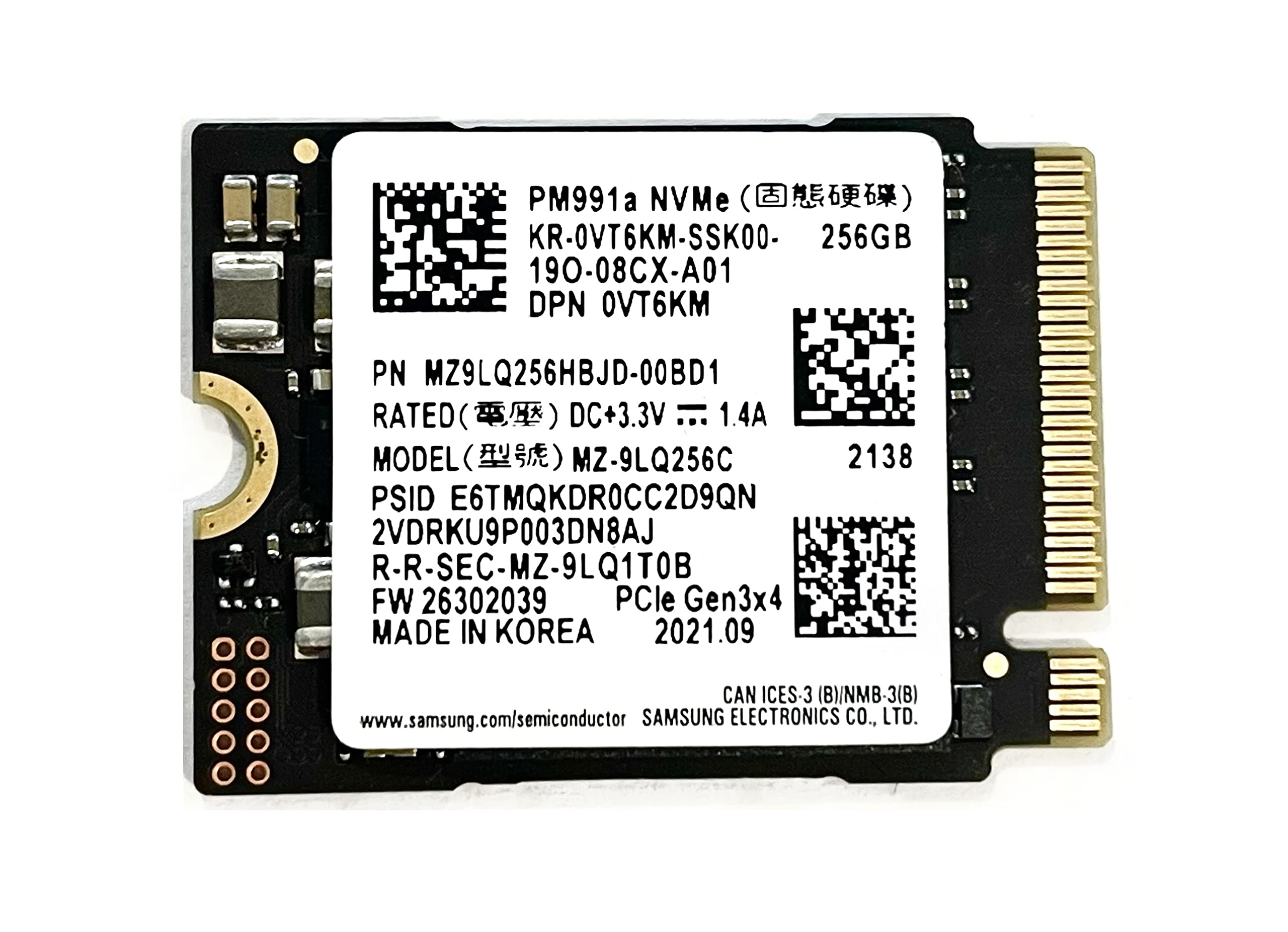 OEM Samsung 256GB M.2 PCI-e NVME SSD Internal Solid State Drive 30mm 2230 Form Factor M Key