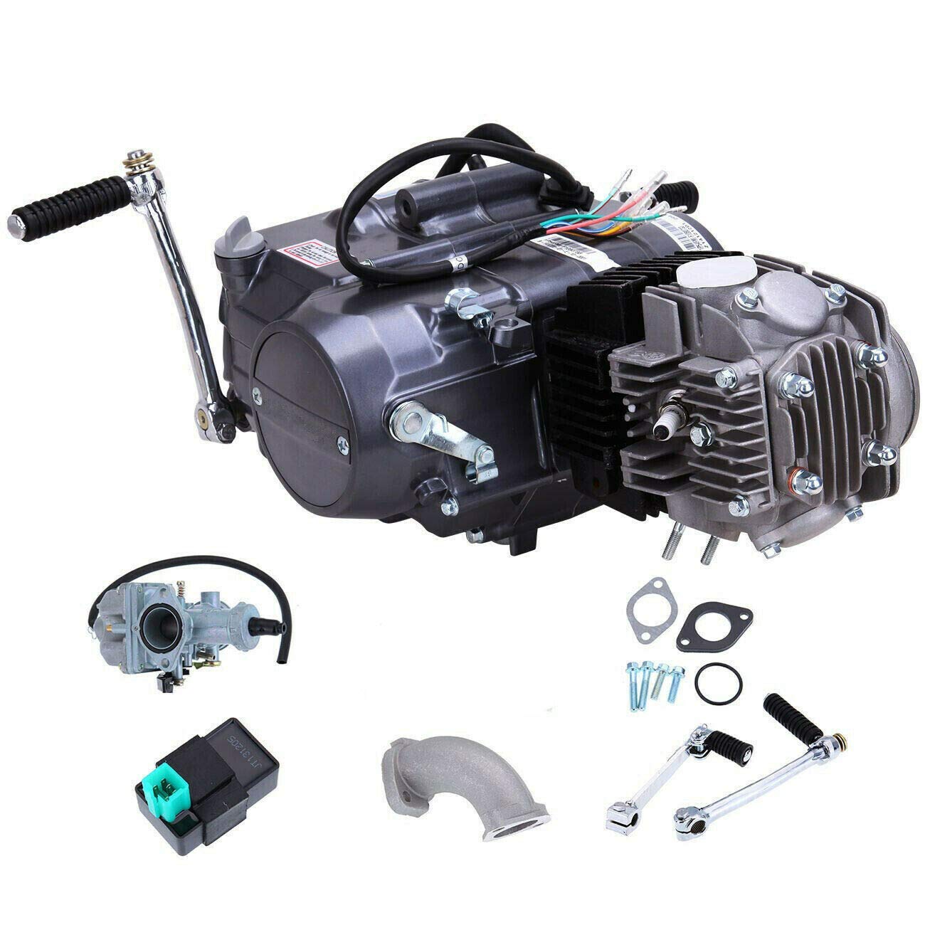 TFCFL 125cc Engine 4 Stroke Motor Single cylinder with Air-Cooled Motor Engine Pit Dirt Bike For Honda CRF50 CRF70 XR50 XR70 Dirt Pit Bike Motorcycle Spark Plug A7TC (125cc Engine 4 Stroke) (Black)